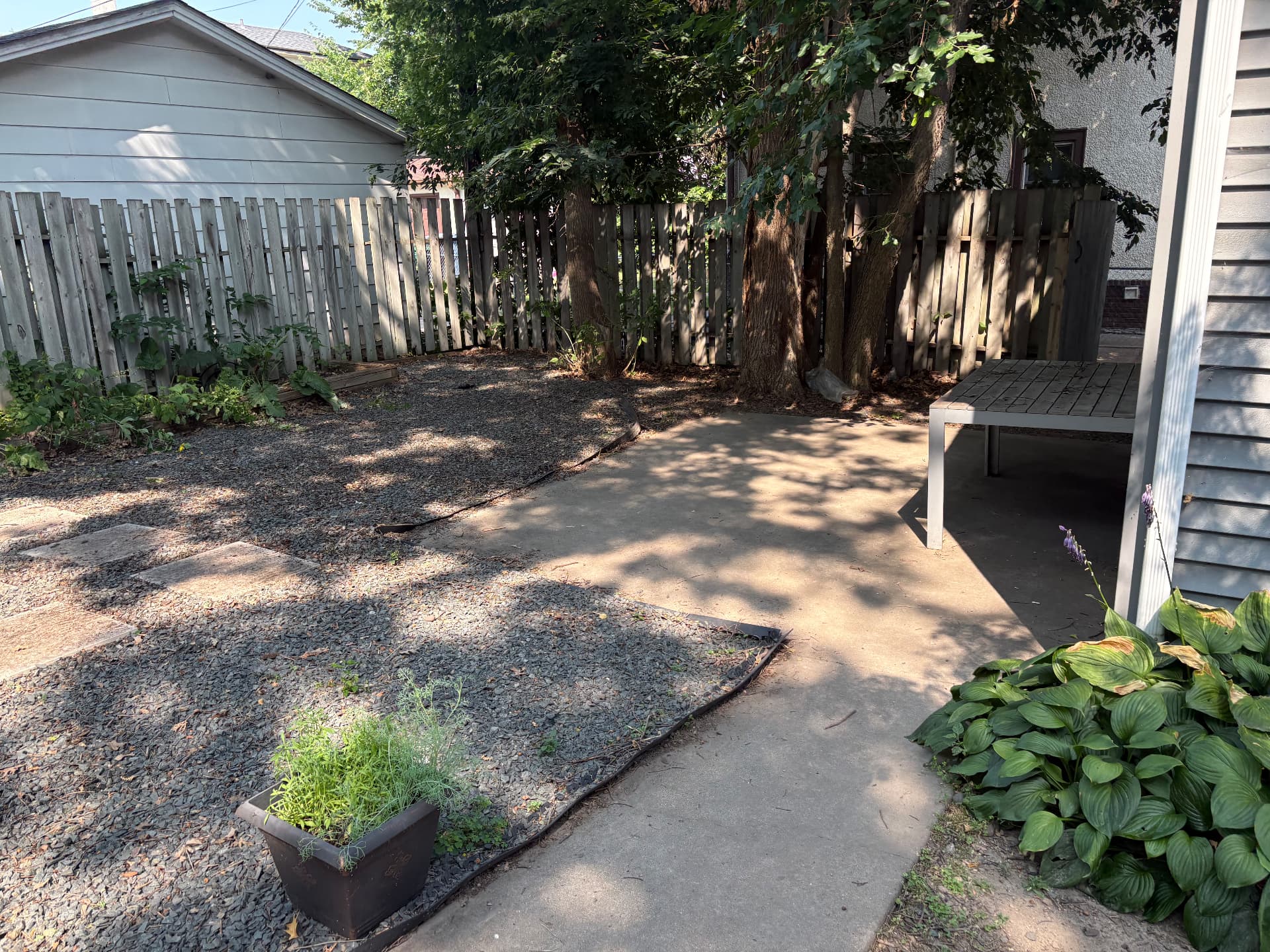 Brush & Yard Cleanup — Same yard cleared after brush and debris removal